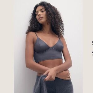 NakedCashmere- Sasha silk bralette in pebble - size S
